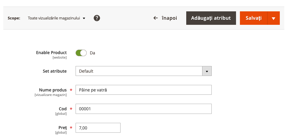 Adăugarea unui produs simplu – captură de ecran 9