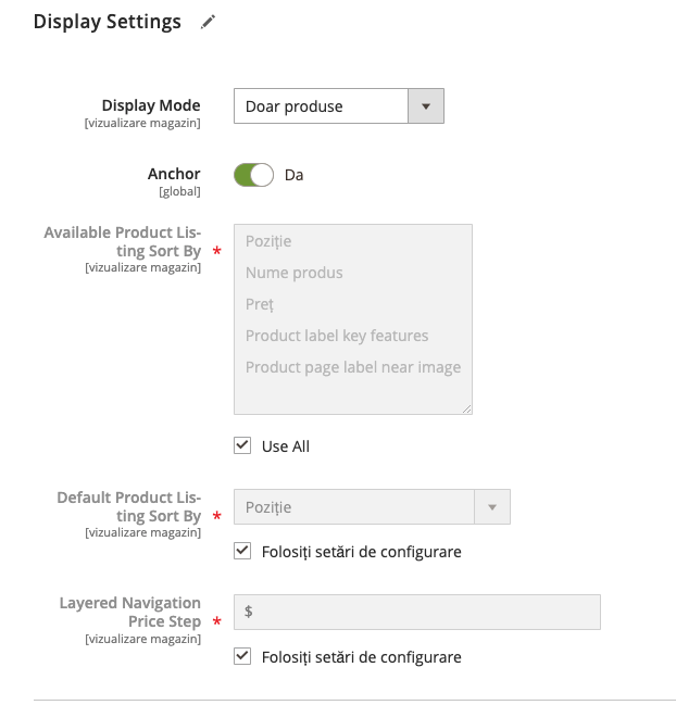 Administrarea categoriilor de produse – captură de ecran 6