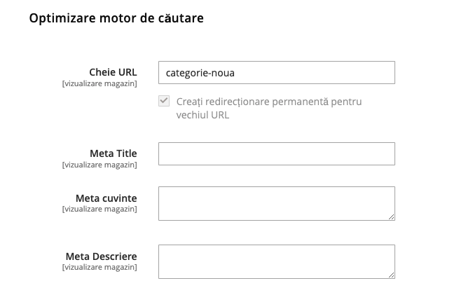 Administrarea categoriilor de produse – captură de ecran 7