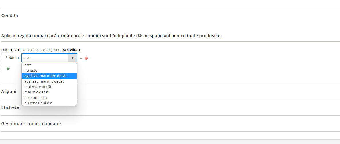 Crearea regulilor de preț coș cu voucher(cupon) – captură de ecran 5